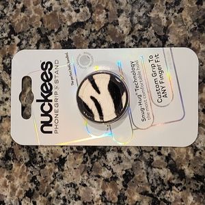 Nuckees Phone Grip & Stand new zebra fabric print W/ Snug hug technology w/stand